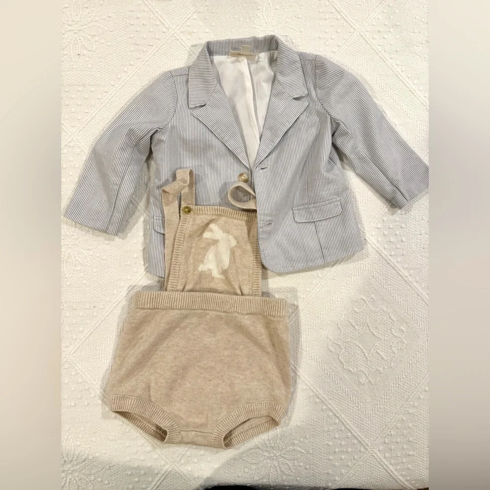 Baby Boy outfit 6- 9 months Miniclasix Blazer and bunny outfit